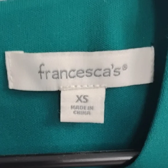 💚 Francesca's Collections Forest Green Fit-and-Flare Midi Dress Size XS - Picture 2 of 6